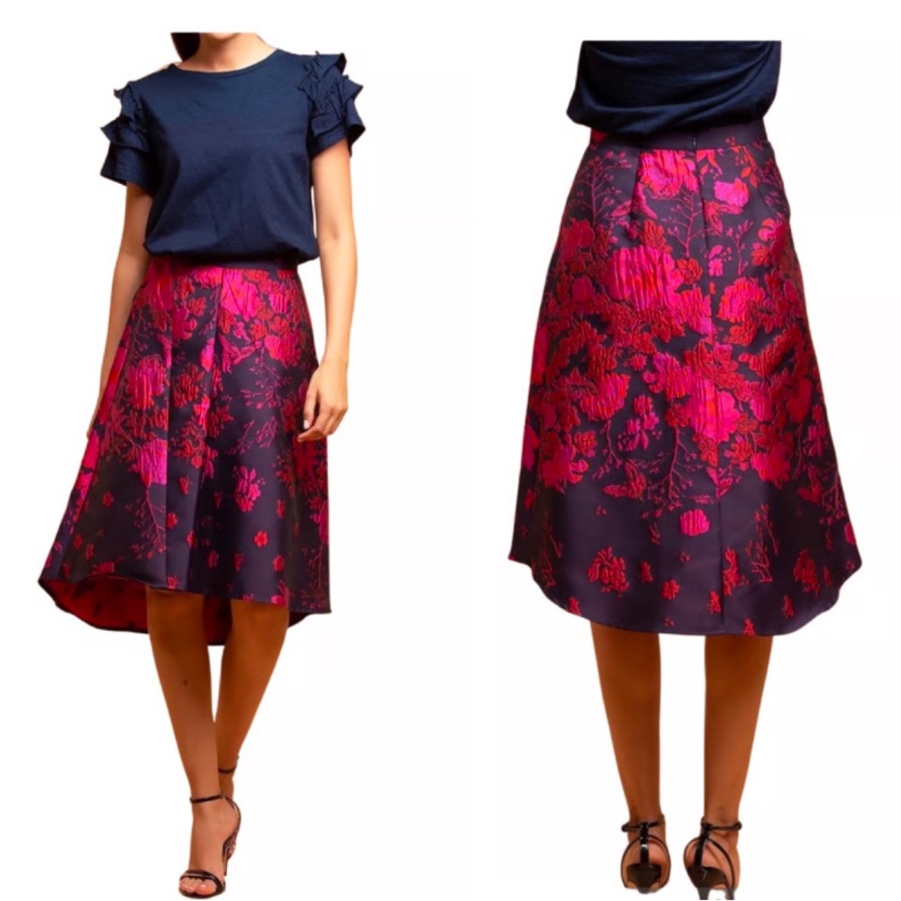 Anthropologie Eva Franco Asymmetrical Jacquard Skirt Womens - Size 0P